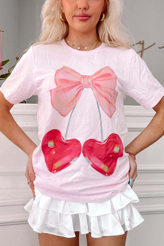 Graphic Bow and Heart T-Shirt