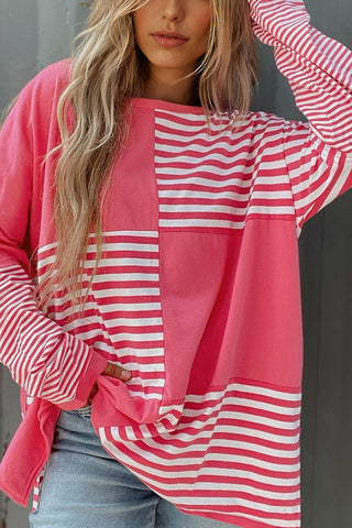 Striped Sweatshirt with Asymmetric Design