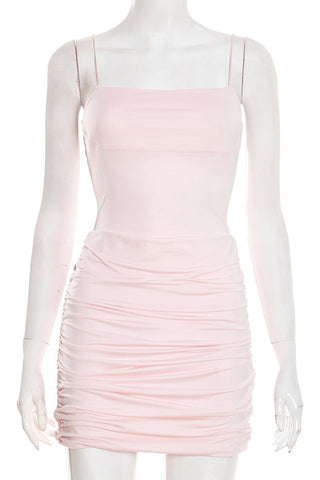 Ruched Spaghetti Strap Dress