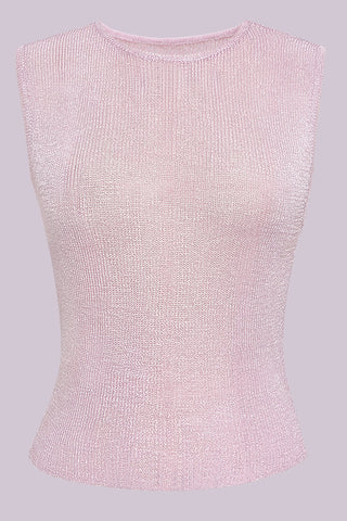 Sheer Sleeveless Ribbed Top