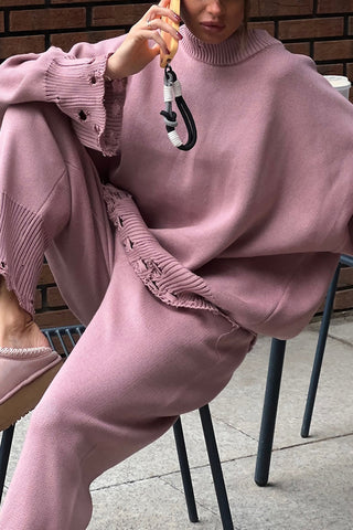 Relaxed Fit Sweater and Pants Set