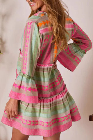 Vibrant Patterned Casual Dress
