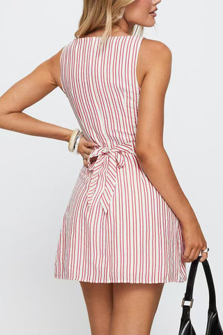 Striped Sleeveless Casual Dress