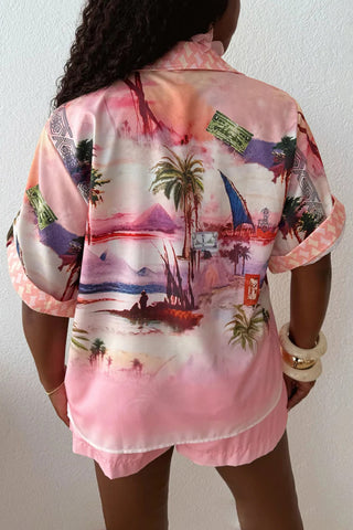 Tropical Print Three-Piece Short Set