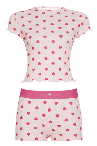 Heart Print Loungewear Set