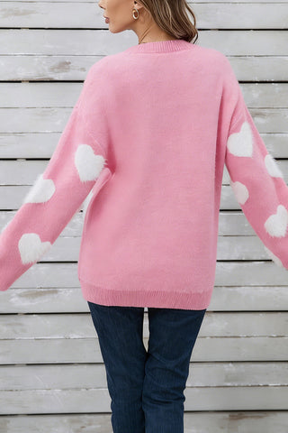 Heart Patterned Cozy Sweater