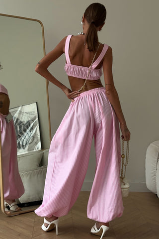 Three-Piece Cropped Shirt and Pants Set