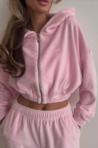 Cropped Hoodie and Jogger Pants Set