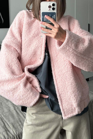 Textured Open-Front Jacket