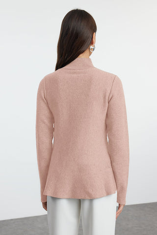 Mock-Neck Sweater with Flared Hem