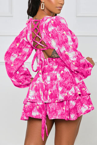 Cut-Out Pattern Mini Dress