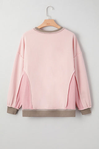 Color Block Patchwork Oversize Sweatshirt