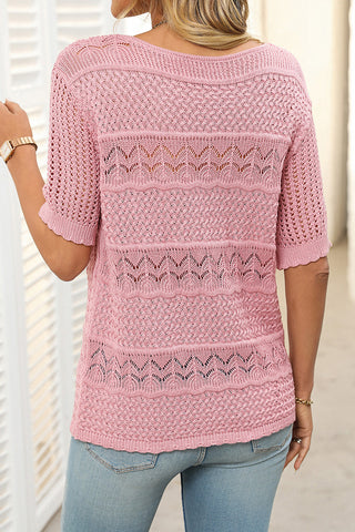 Elegant Knit Short-Sleeve Top