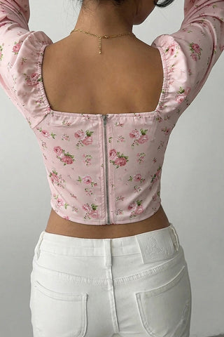 Floral Puff-Sleeve Blouse