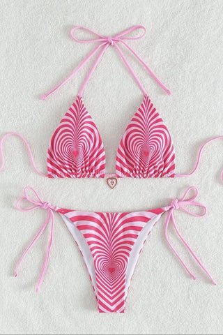 Stylish Striped Bikini Set