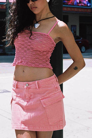 Pocket Denim Mini Skirt