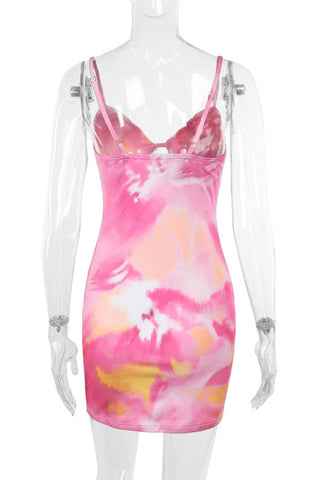 Swirled Pattern Bodycon Cami Summer Dress