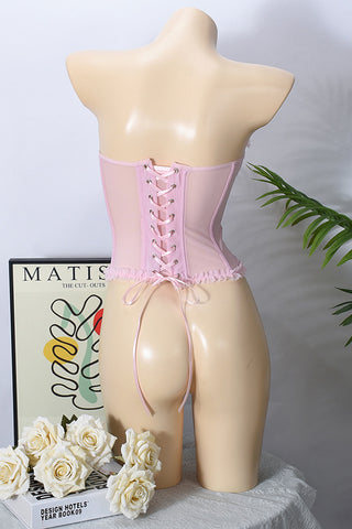 Strapless Mesh Bustier Top