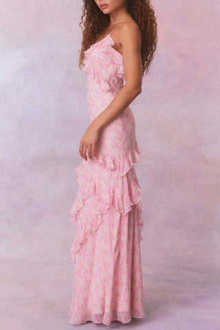 Flowing Ruffle Maxi Dress