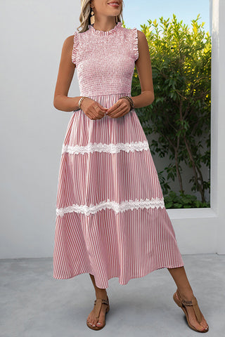 Ruffled Smocked Midi Dress