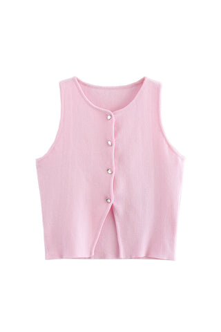 Button-Front Tank Top