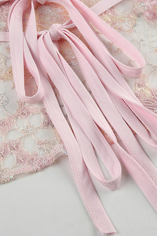 Sequin Embellished Halter Camisole Top