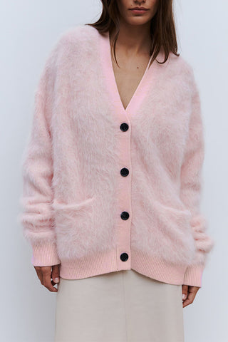 Button-Up Fuzzy Cardigan