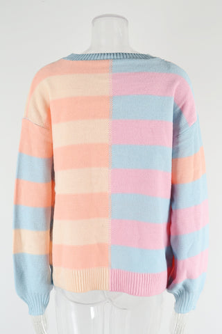 Casual Striped Knit Sweater