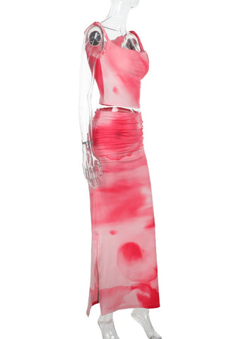 Gradient Sleeveless Skirt Set