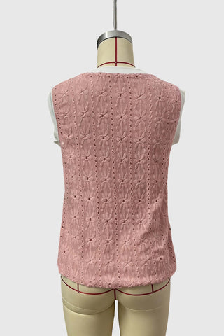 Sleeveless Eyelet Tank Top