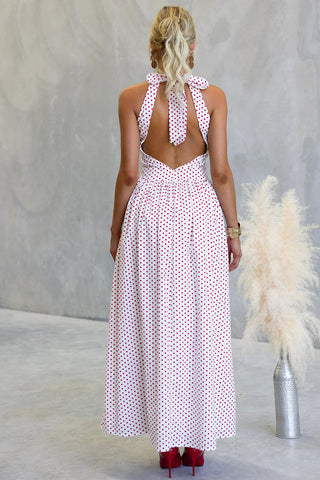 Halter Polka Dot Maxi Dress