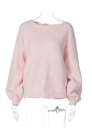 Off-Shoulder Fuzzy Sweater