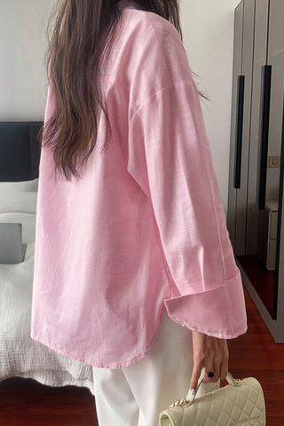 Classic Long Sleeve Button-Up Blouse