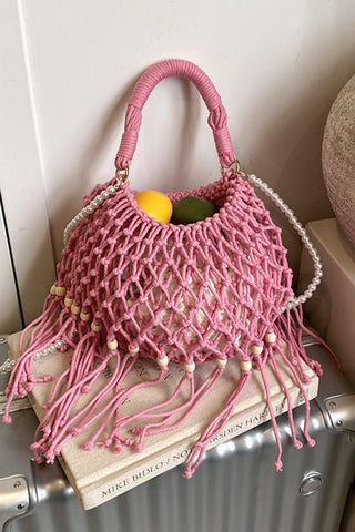 Chic Knotted Fringe Handbag