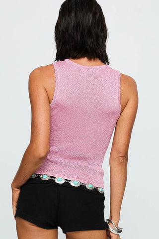 Scalloped Edge Knit Tank Top