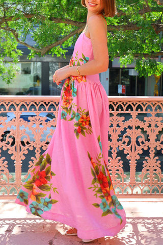 Floral-Accent Maxi Dress