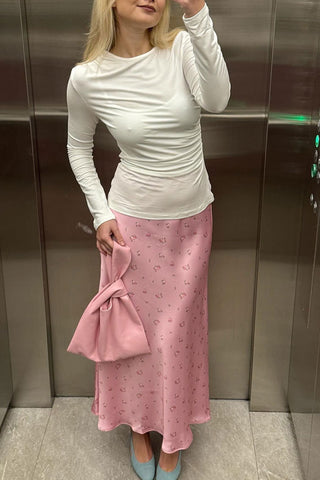 Elegant Floral Print Midi Skirt