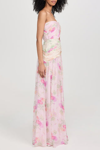 Strapless Floral Maxi Dress