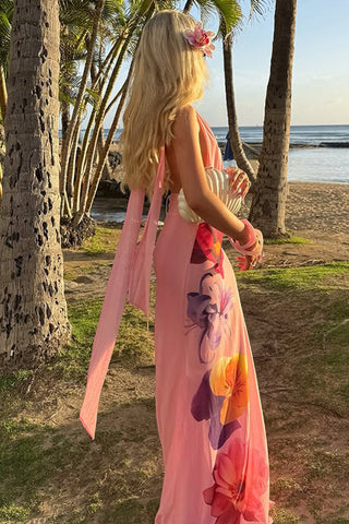 Floral Maxi Halter Dress