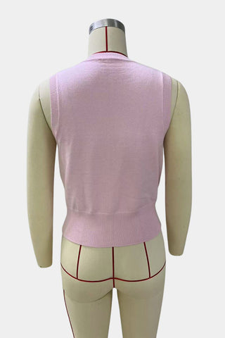 Button-Front Knit Vest