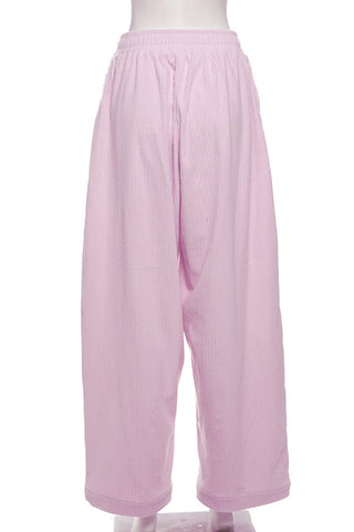 Elastic Waist Relaxed Wide-Leg Pants