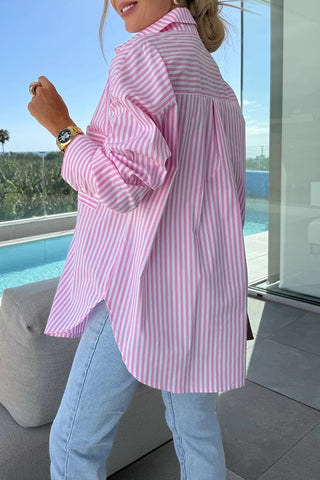 Striped Long Sleeve Button-Up Shirt