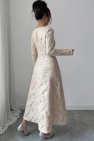 Elegant Square Neckline Casual Dress