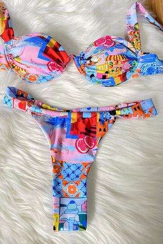 Floral Print Two-Piece Swimsuit