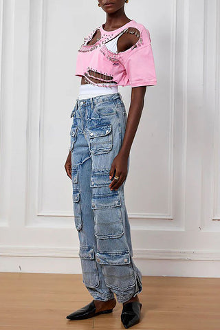 Edgy Cutout Crop Top