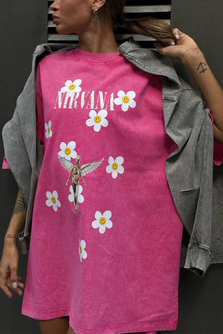 Floral Fairy Graphic Oversized Tee