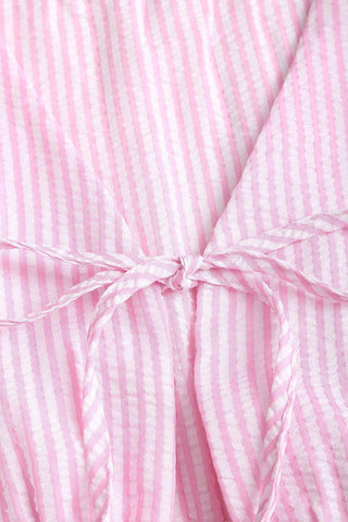Striped Tie-Front Pants Set