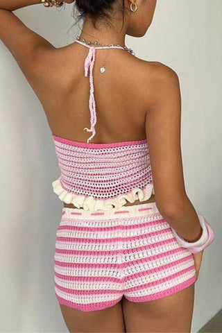 Chic Knit Halter Short Set