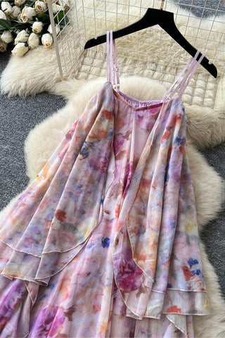 Flowing Ruffled Vacation Dress