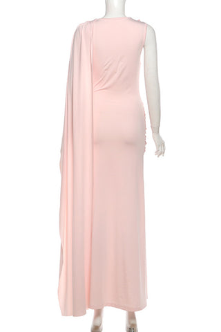 One-Shoulder Ruched Evening Gown